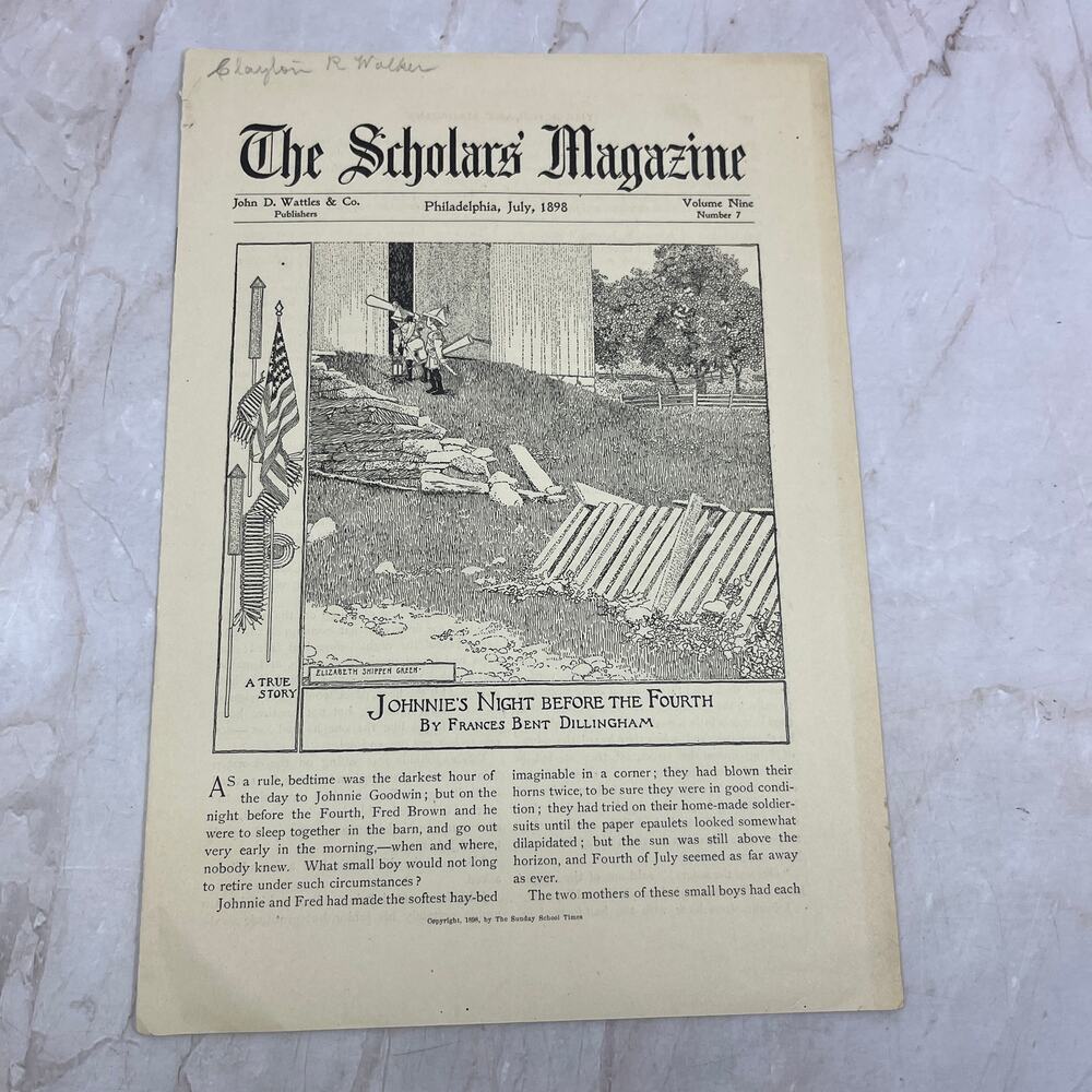 Johnnie's Night Before the Fourth July 1898 The Scholars' Magazine A17